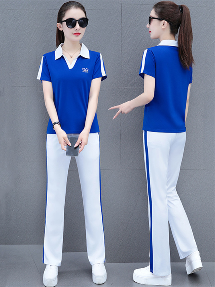 高级感冰丝运动休闲套装女夏薄款新款时尚宽松短袖两件套潮流