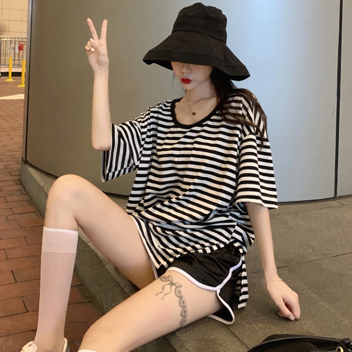 短袖短裤两件套装可爱日系宽松大码ins风薄款家居服