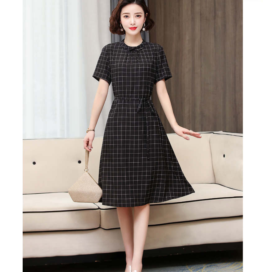 新款重磅桑蚕丝时尚纯色夏装宽松气质显瘦真丝连衣裙女中长款