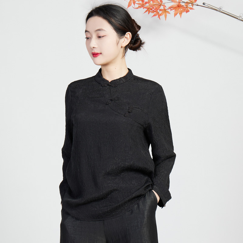 真丝冠乐绉上衣秋季新款