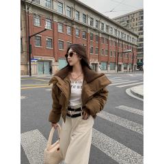 立领短款羽绒服女冬季新款炸街加厚白鸭绒保暖面包服