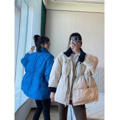 冬季宽松显瘦立领白鸭绒中长款羽绒服外套女
