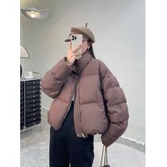 羽绒服女短款糖果色冬新款韩版宽松白鸭绒加厚面包服潮